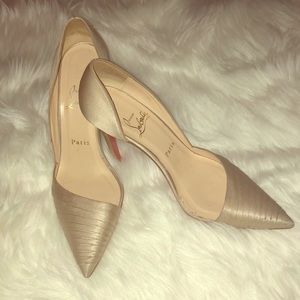 Cream satin Gucci pumps